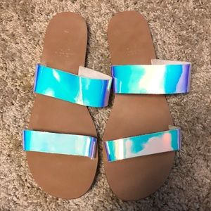 JCREW holographic sandals